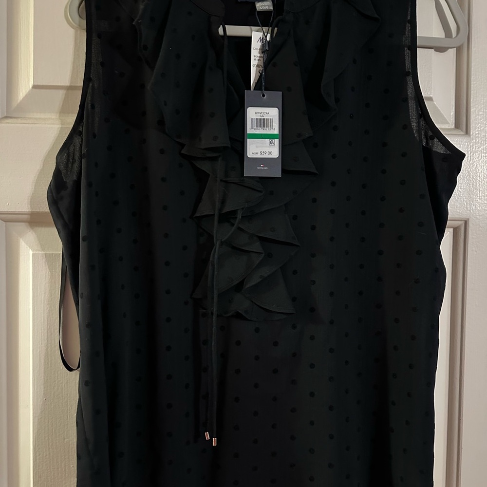 Tommy Hilfiger Black Ruffle Blouse
